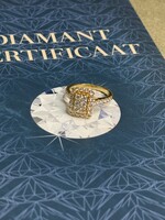 Vintage & Occasion Geelgouden 18k diamanten ring  0.86 totaal  - maat 15.5