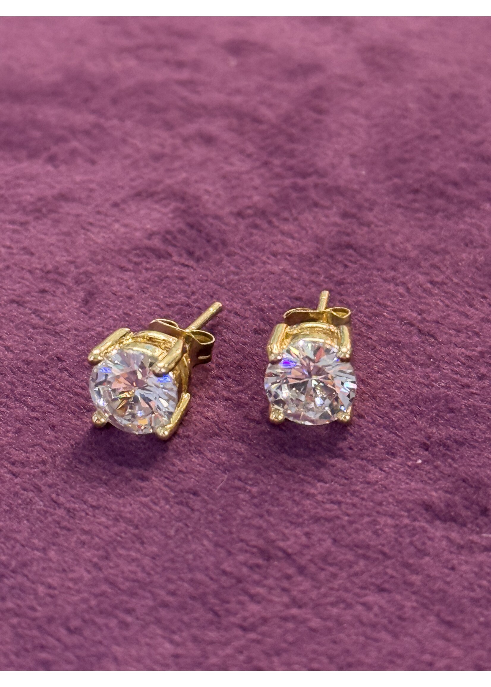 Cataleya jewels Solitair oorknoppen 7mm goudkleur