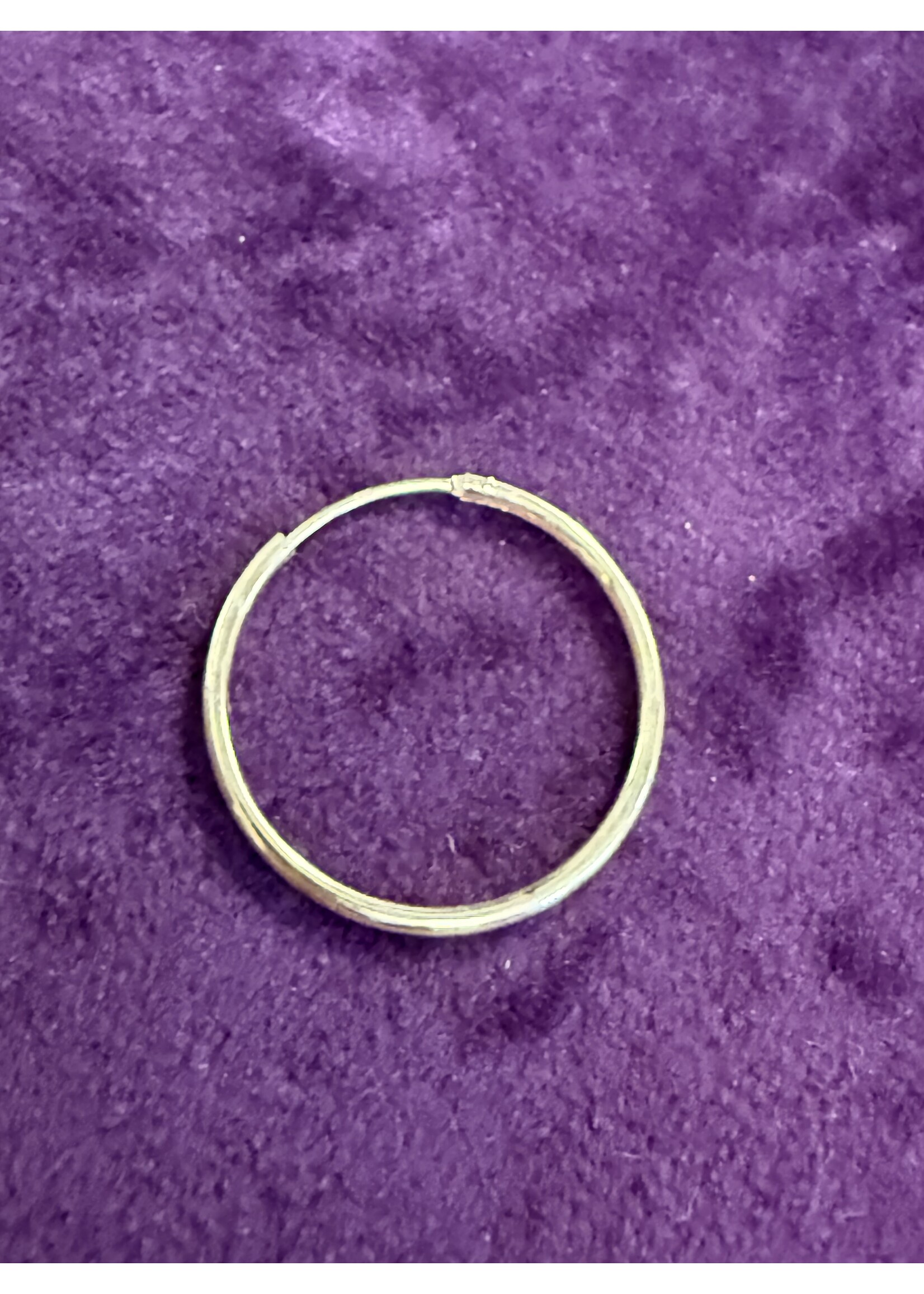 Vintage & Occasion Goud op zilver enkele oorring ronde buis 24mm 1.5