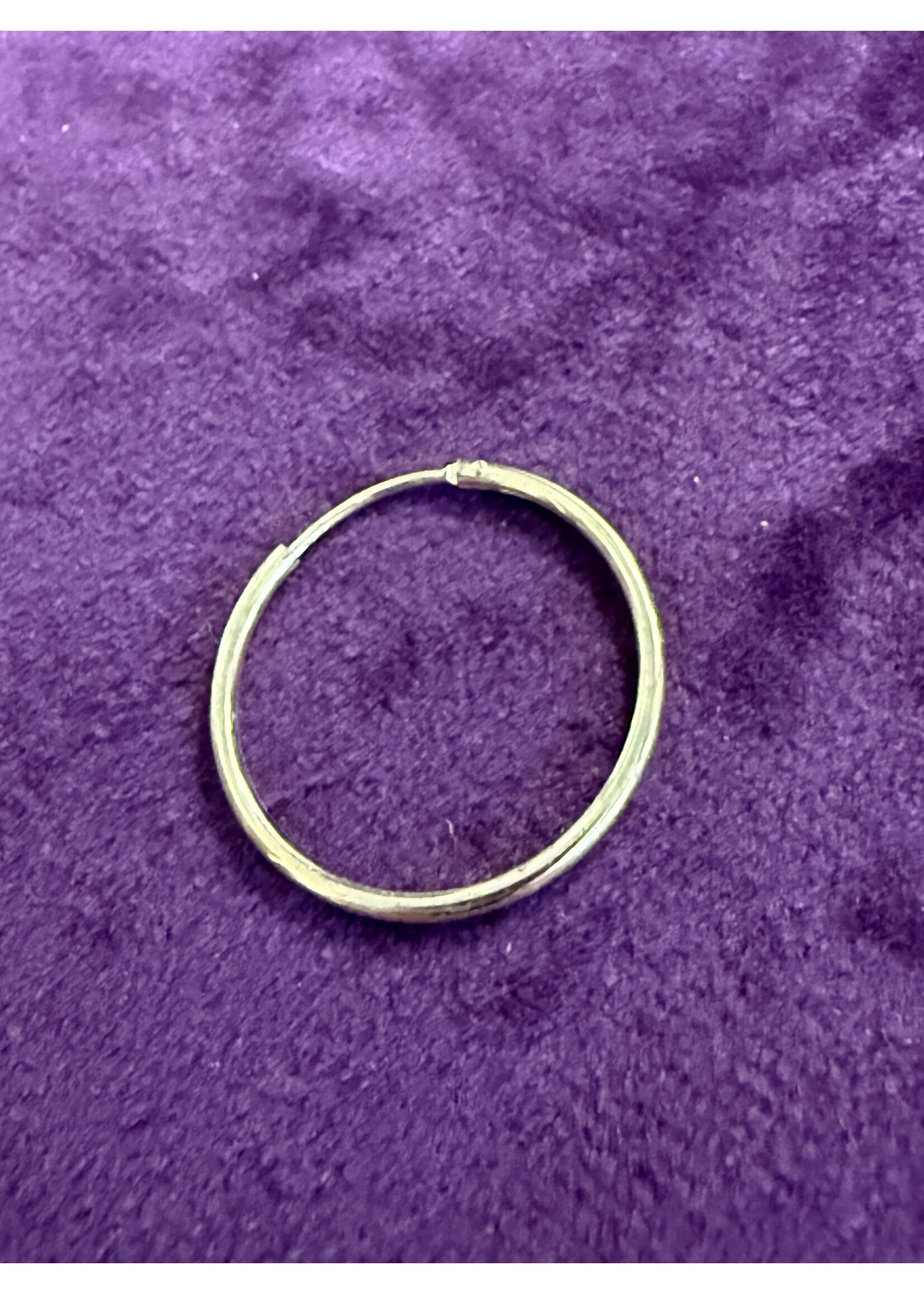 Vintage & Occasion Goud op zilver enkele oorring ronde buis 24mm 1.5
