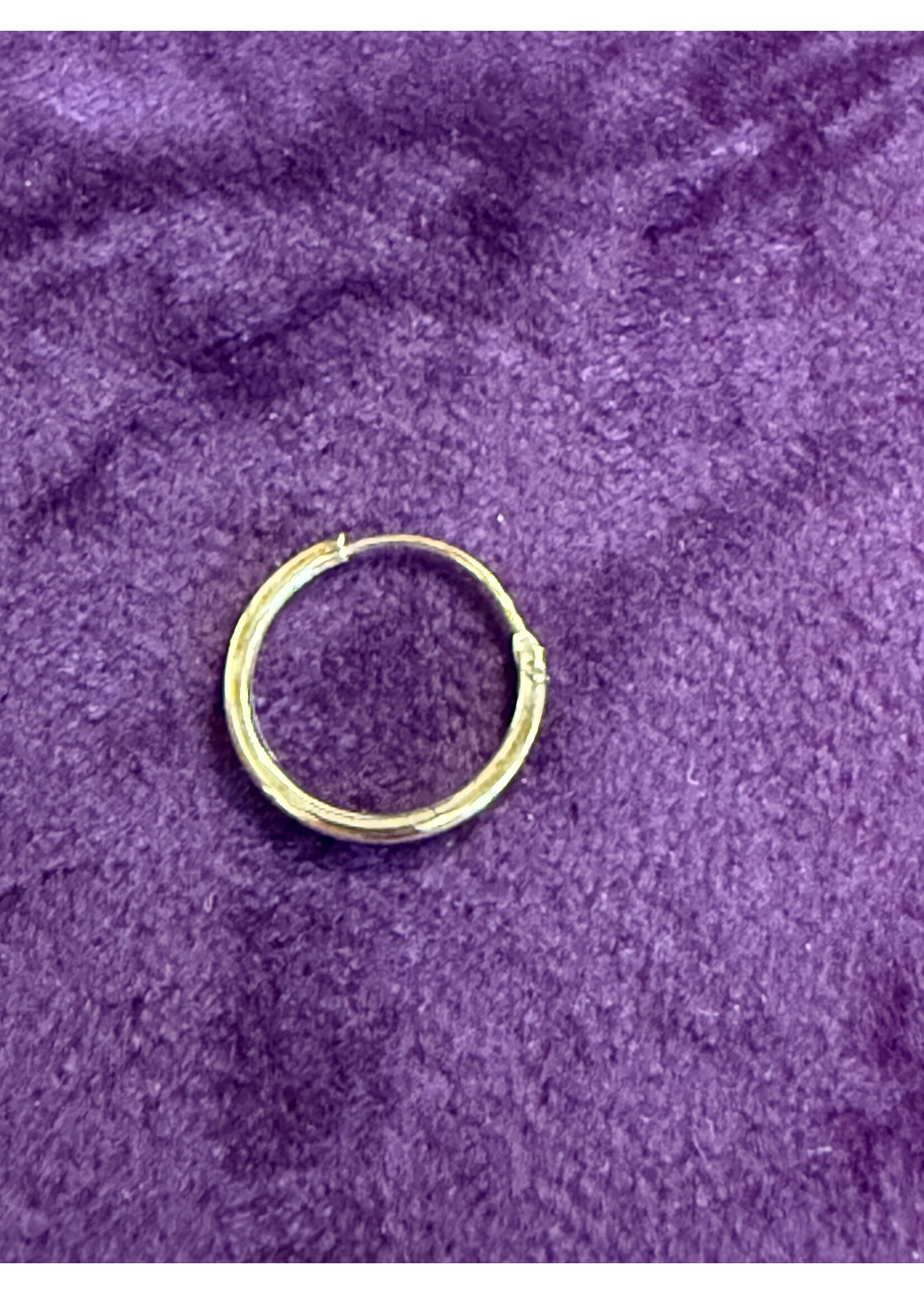 Vintage & Occasion Goud op zilver enkele oorring ronde buis 15mm 1.2