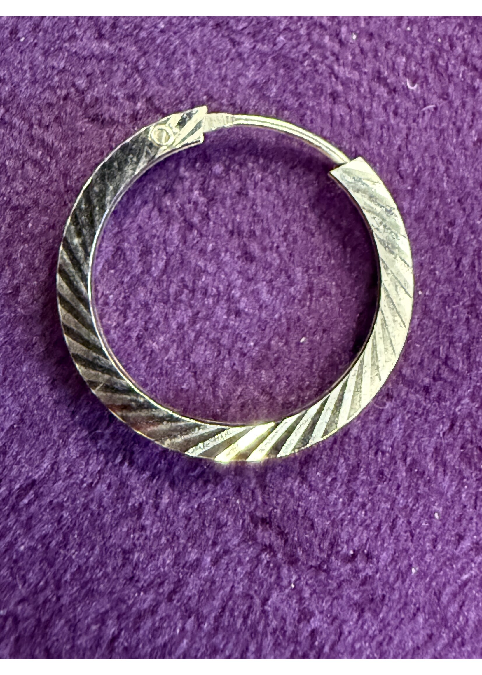 Vintage & Occasion Goud op zilver oorringen vierkant facet buis 20mm 2.0