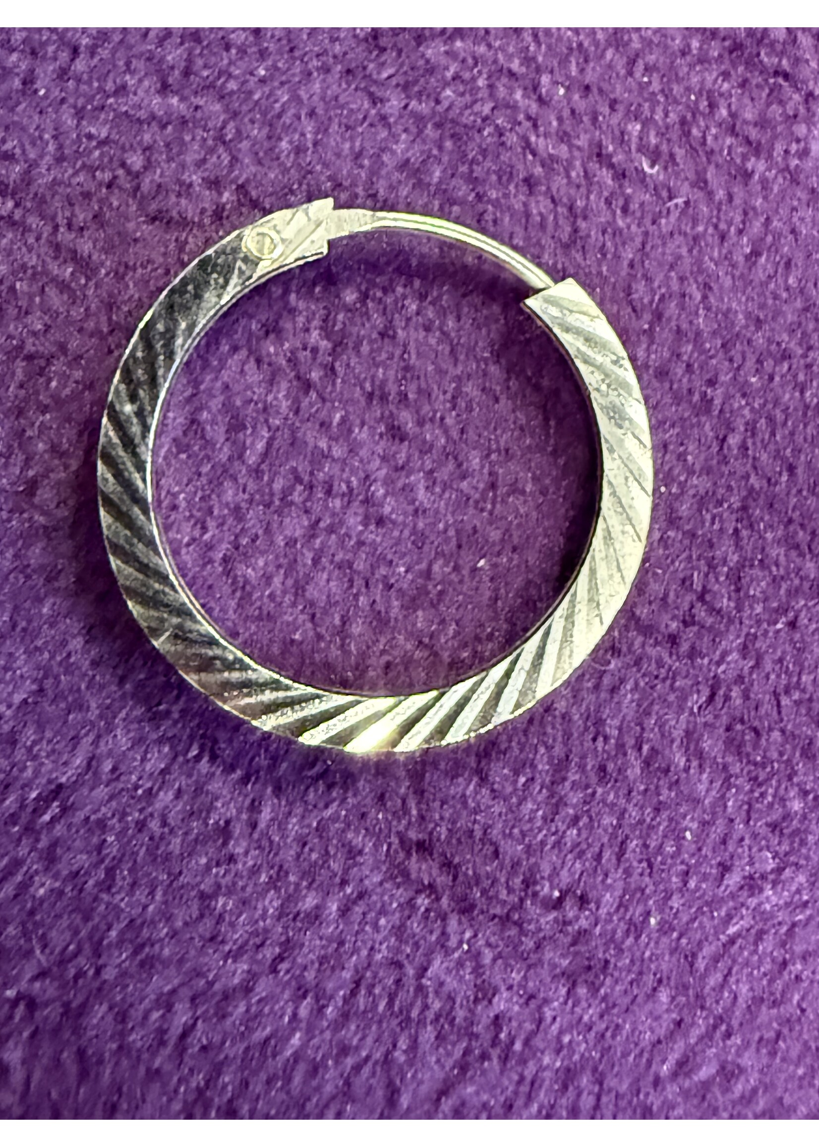 Vintage & Occasion Goud op zilver oorringen vierkant facet buis 20mm 2.0