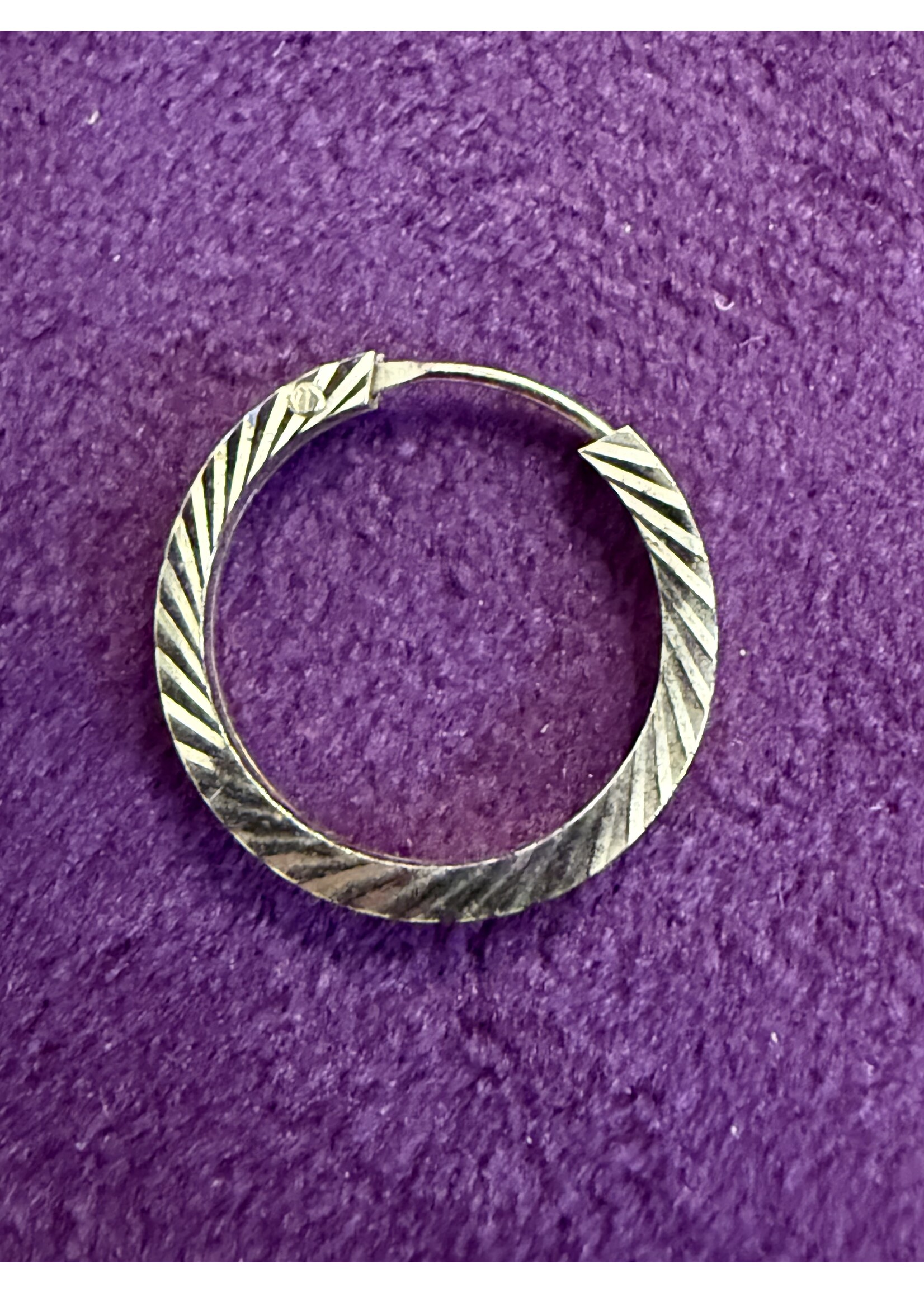 Vintage & Occasion Goud op zilver oorringen vierkant facet buis 20mm 2.0