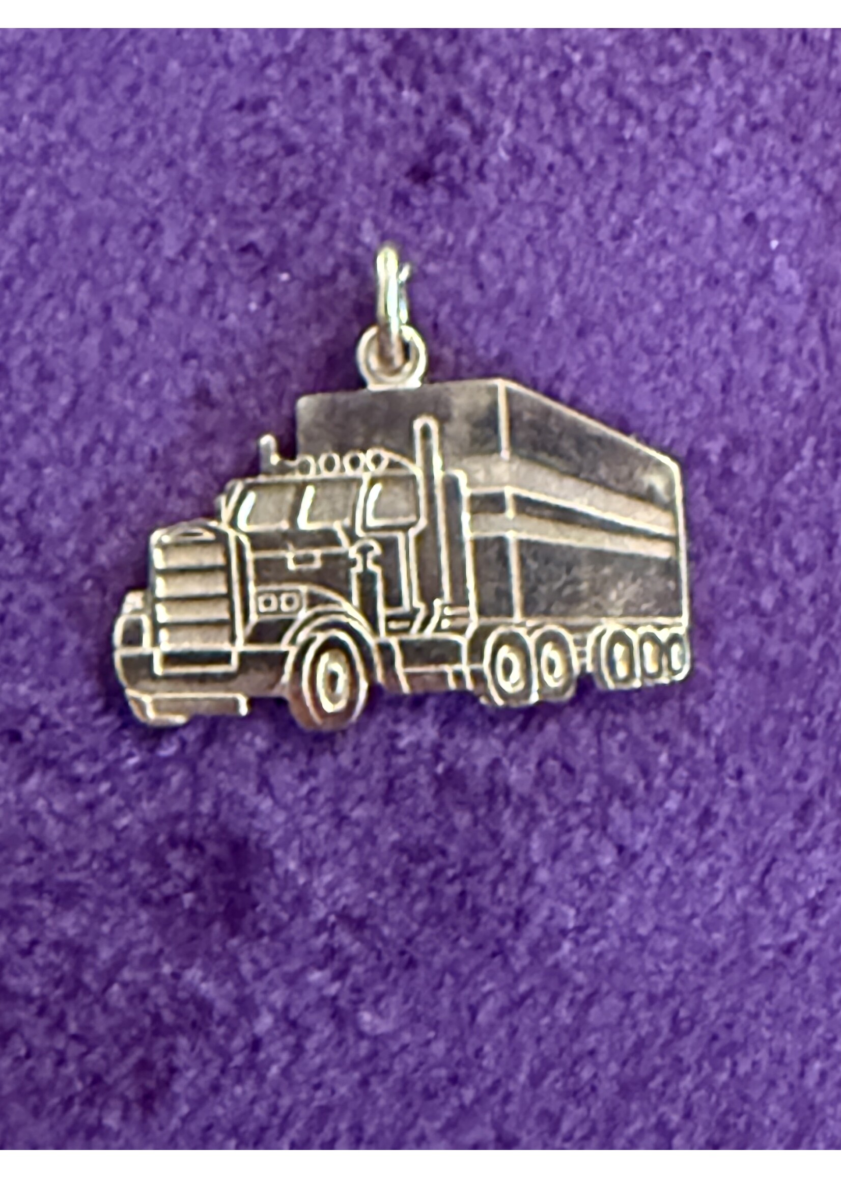 Vintage & Occasion Goud op zilveren hanger vrachtwagen / truck