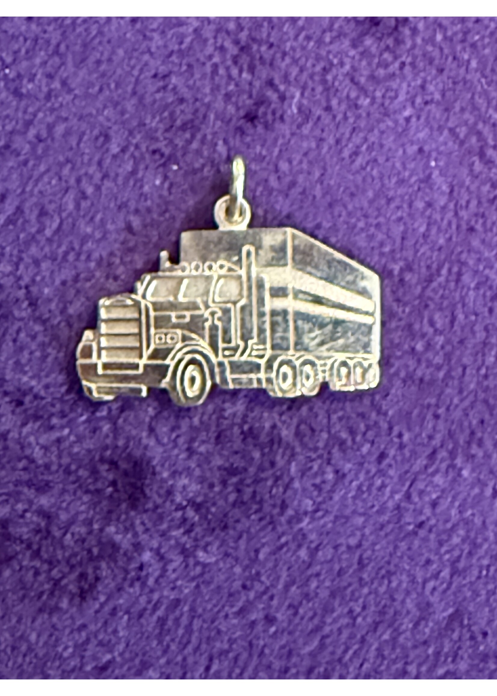 Vintage & Occasion Goud op zilveren hanger vrachtwagen / truck