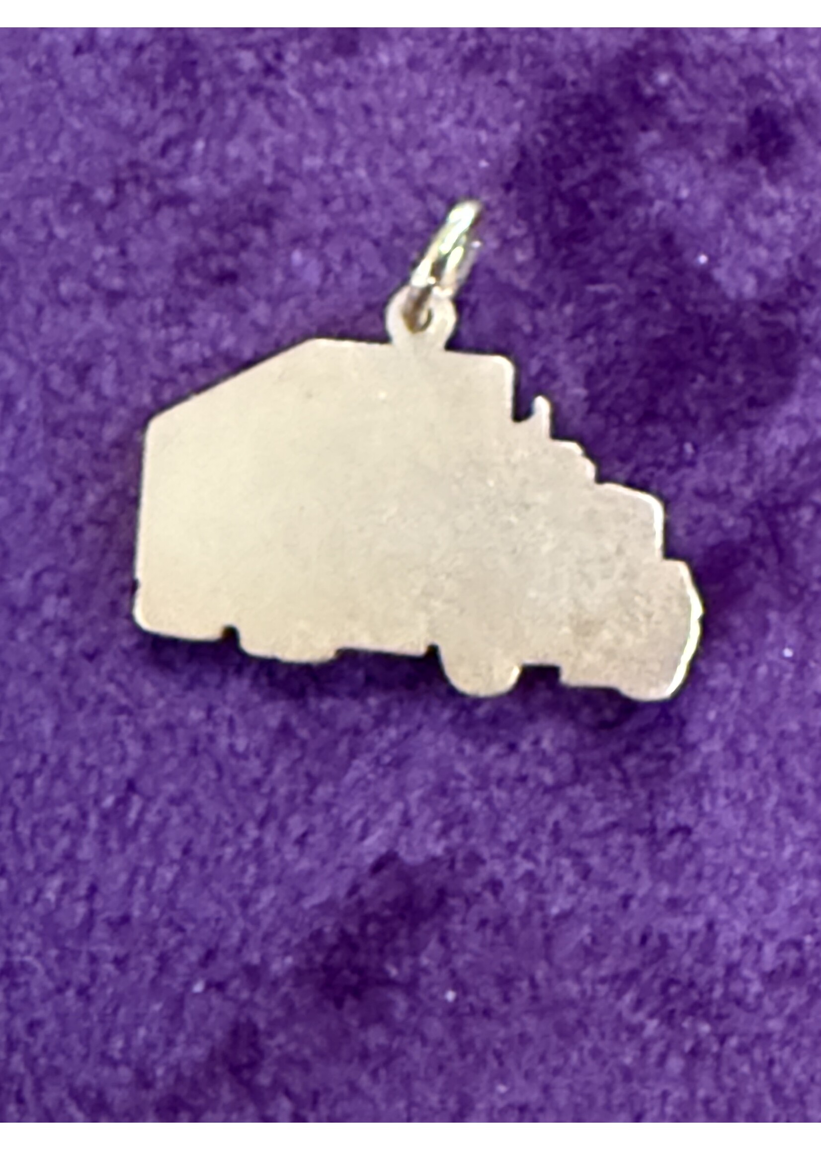 Vintage & Occasion Goud op zilveren hanger vrachtwagen / truck