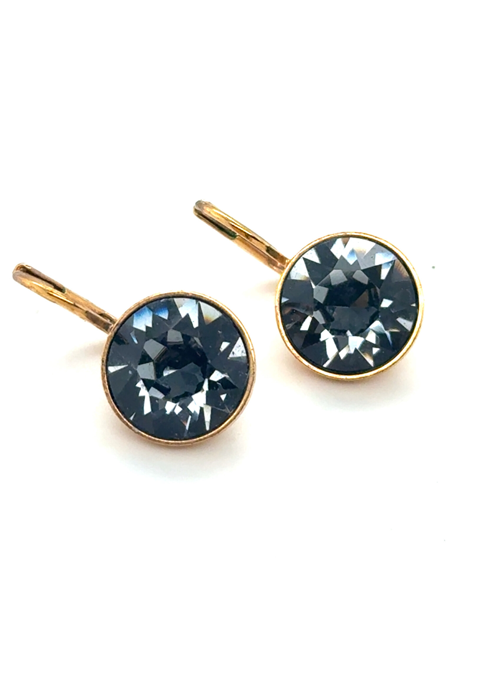 Vintage & Occasion Swarovski oorhangers met grijze stenen