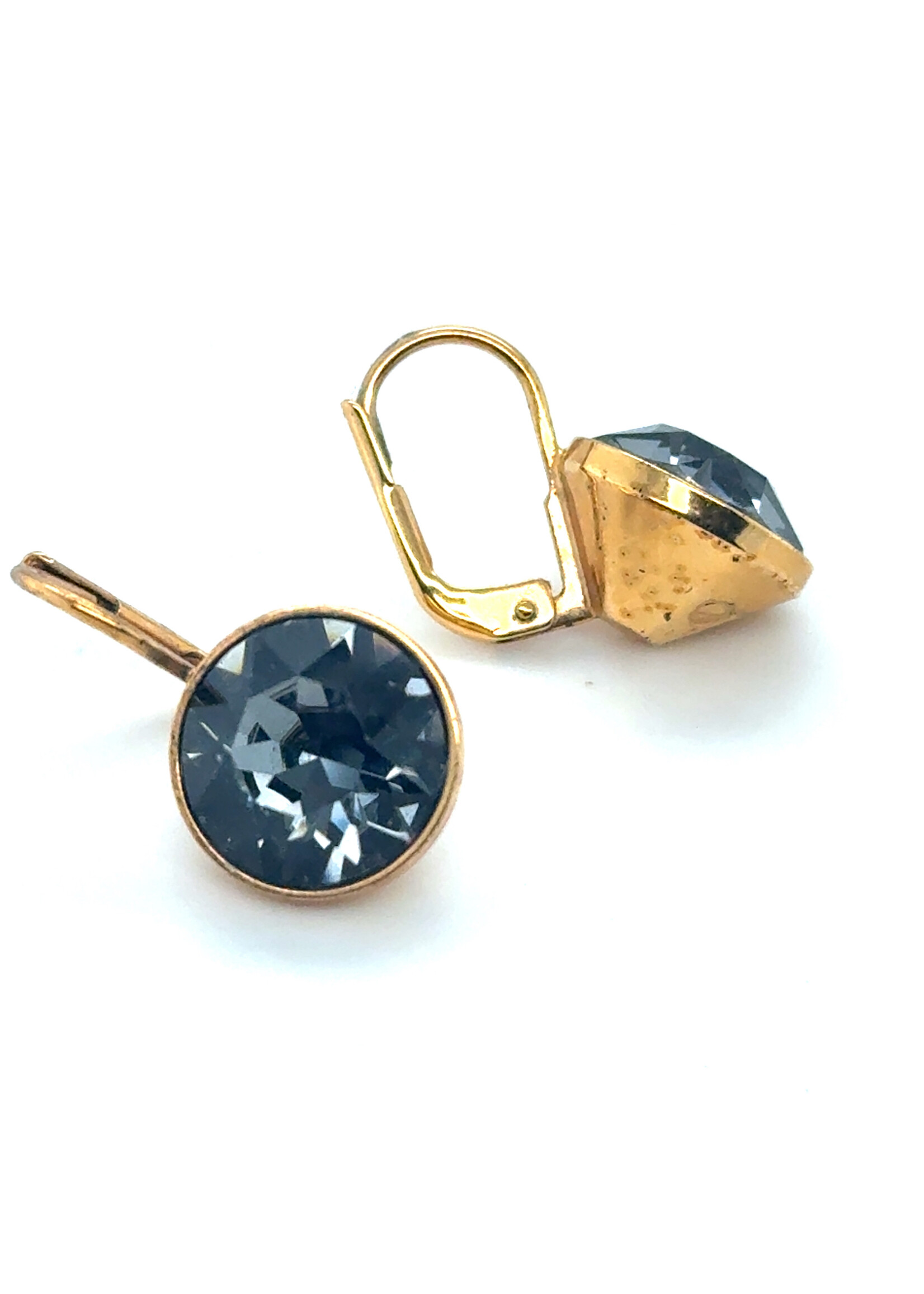 Vintage & Occasion Swarovski oorhangers met grijze stenen