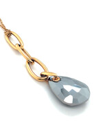 Vintage & Occasion Swarovski collier met grijze swarovksi steen