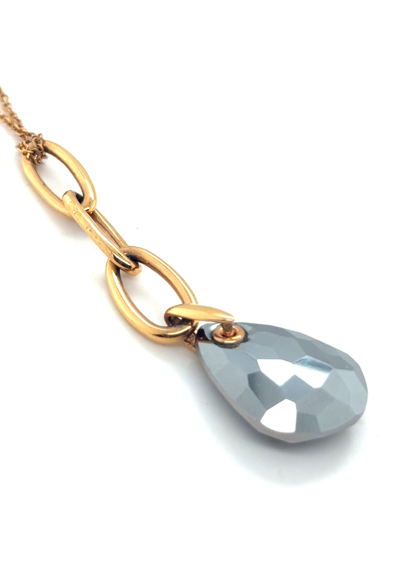 Vintage & Occasion Swarovski collier met grijze swarovksi steen