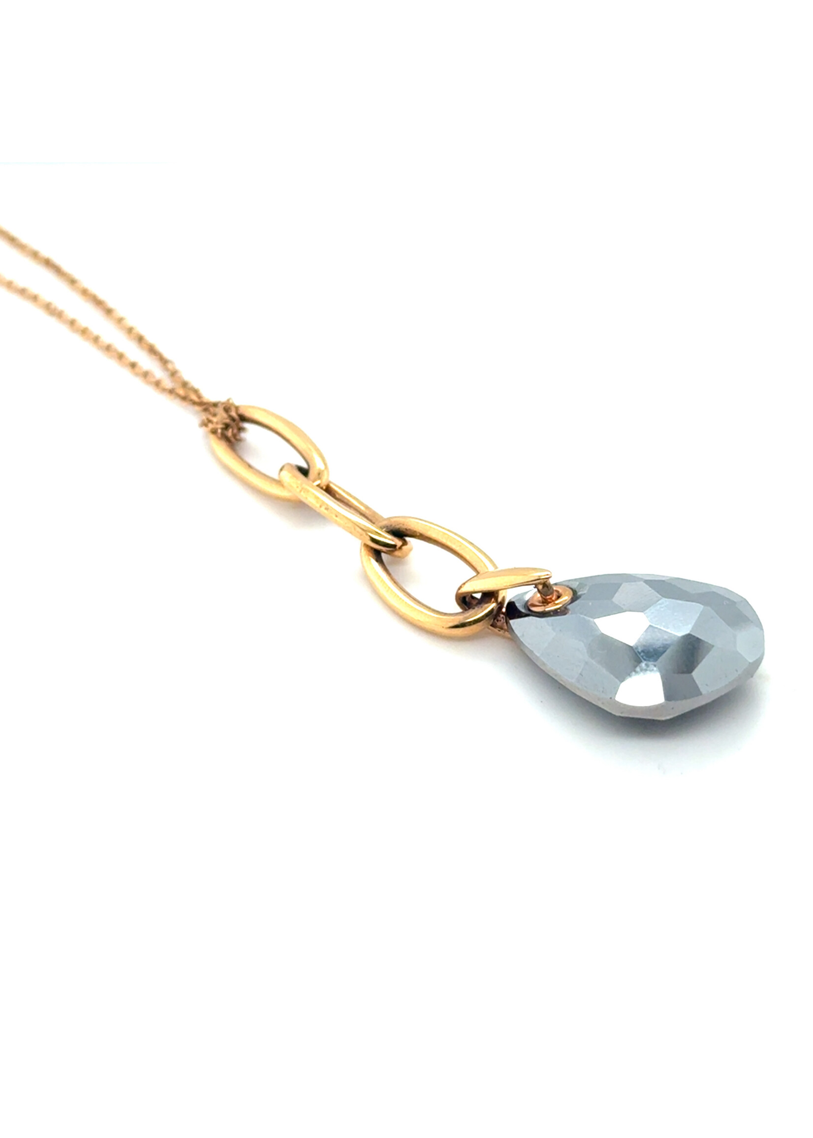 Vintage & Occasion Swarovski collier met grijze swarovksi steen