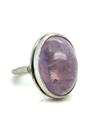 Vintage & Occasion Zilveren vintage ring met amethist - maat 17