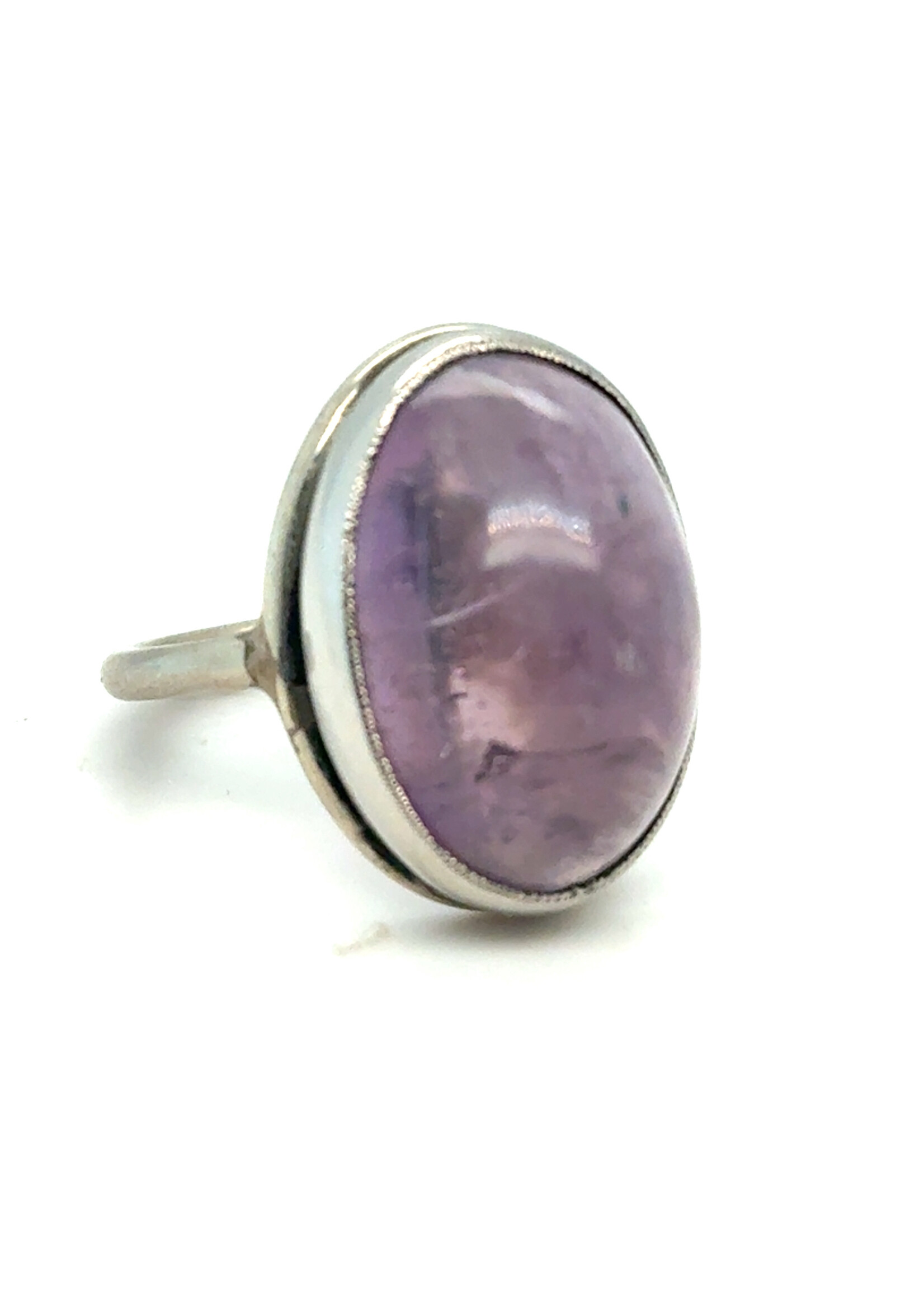 Vintage & Occasion Zilveren vintage ring met amethist - maat 17