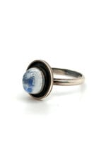 Zilveren vintage ring met maansteen - maat 18
