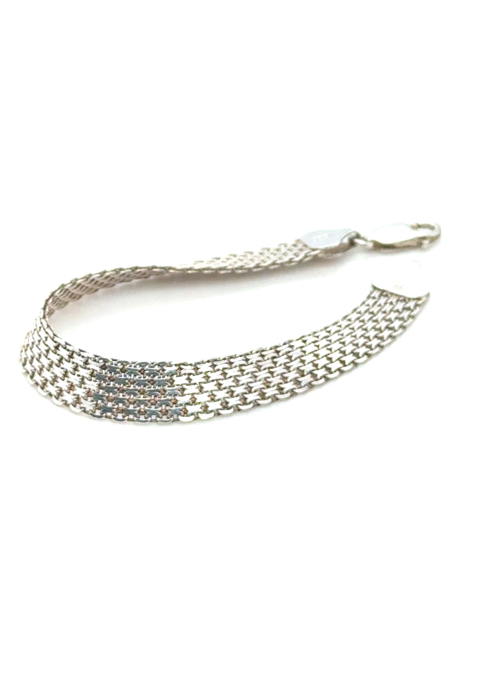 Vintage & Occasion Zilveren occasion gevlochten armband -18.5 cm