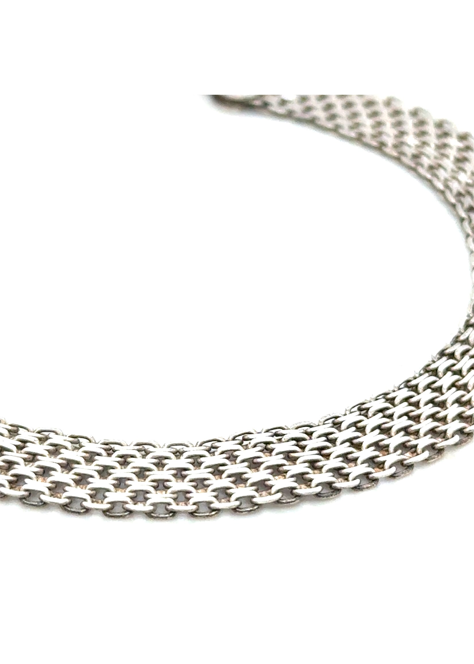 Vintage & Occasion Zilveren occasion gevlochten armband -18.5 cm