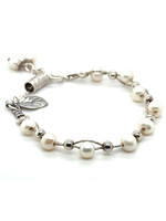 Vintage & Occasion Zilveren armband occasion 925 met parels - lengte 18 cm
