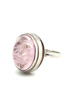Vintage & Occasion Zilveren ring met rozenkwarts edelsteen - maat 19