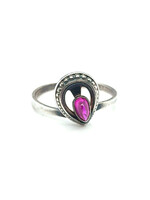 Vintage & Occasion Zilveren ring met roze edelsteen -  maat 18.5