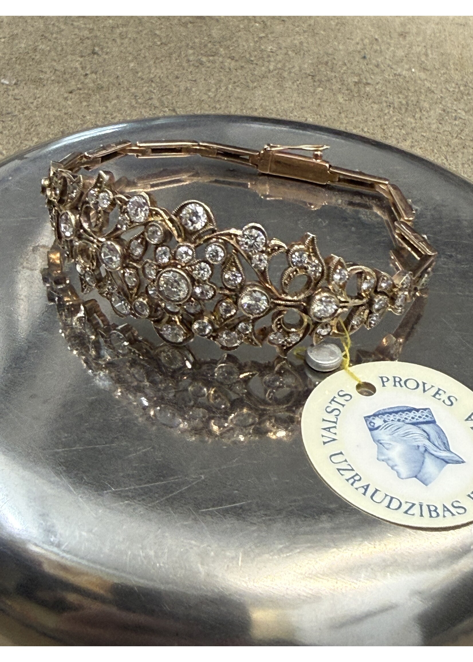 Vintage & Occasion Geelgouden armband met briljant