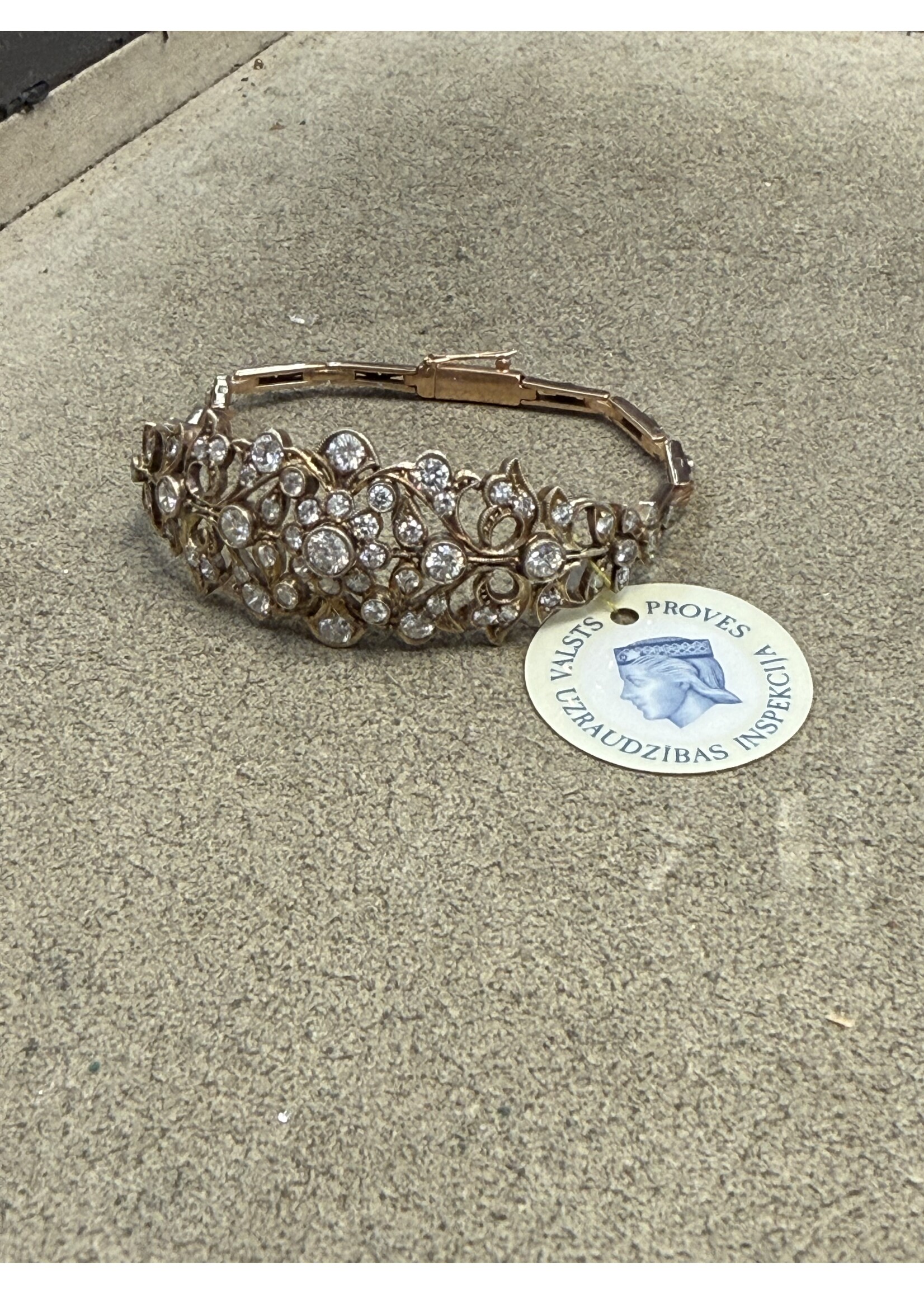 Vintage & Occasion Geelgouden armband met briljant