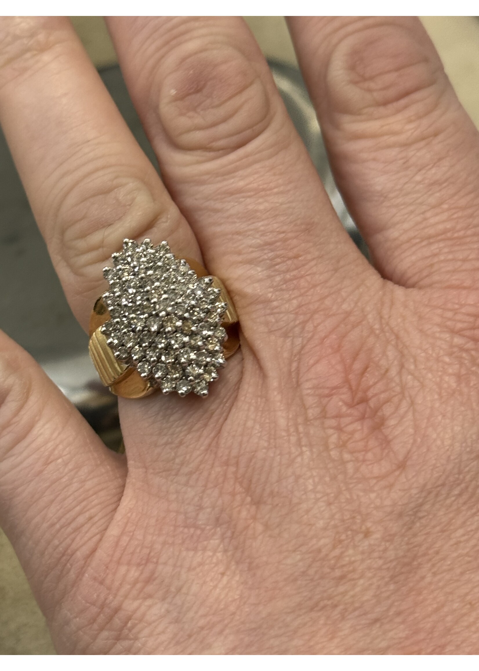 Vintage & Occasion Geelgouden ring met briljant