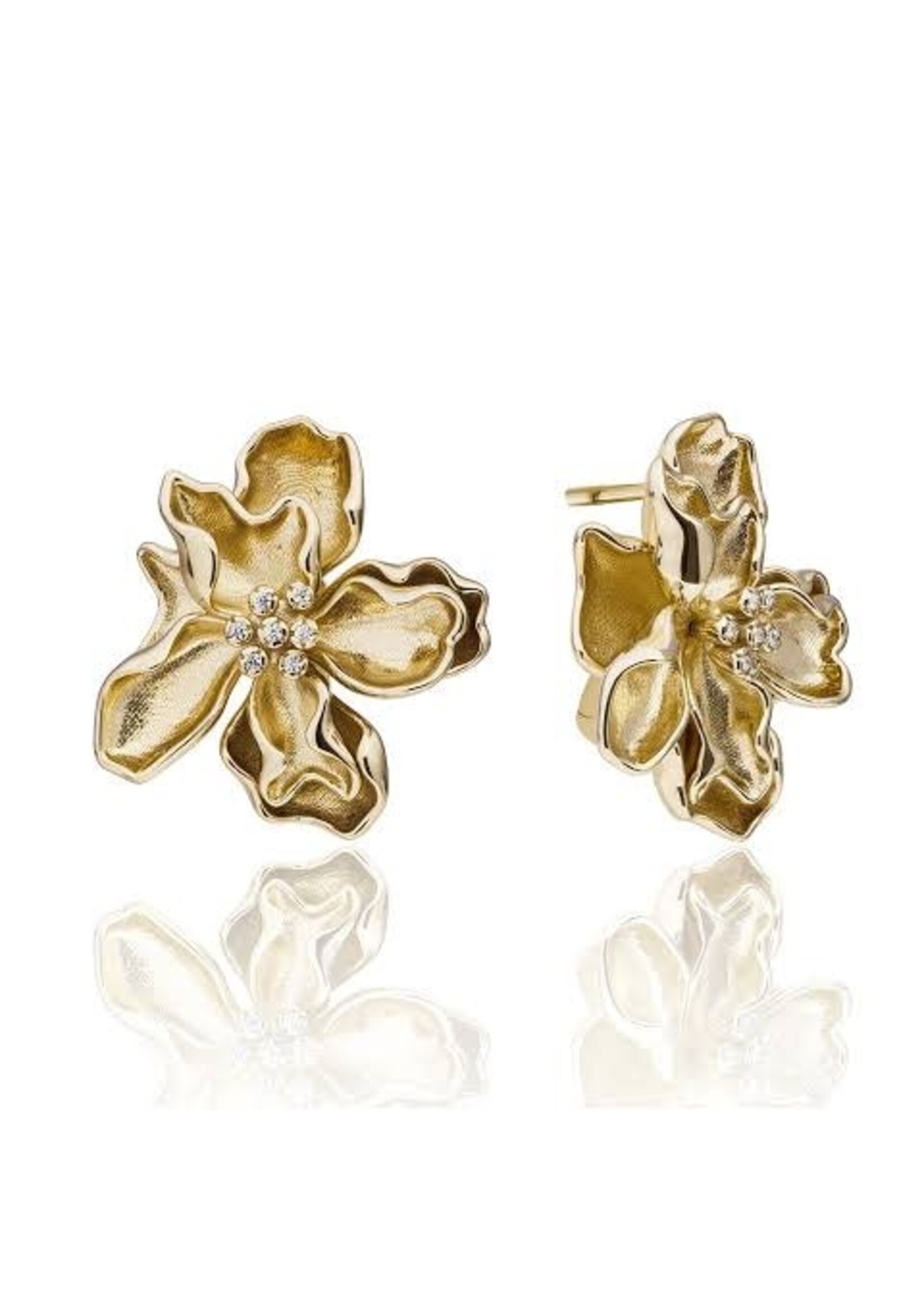 Sparkeling Jewels SPARKLING JEWELS BOTANIC PUSH BACK OORBELLEN ZIRCONIA EAG46