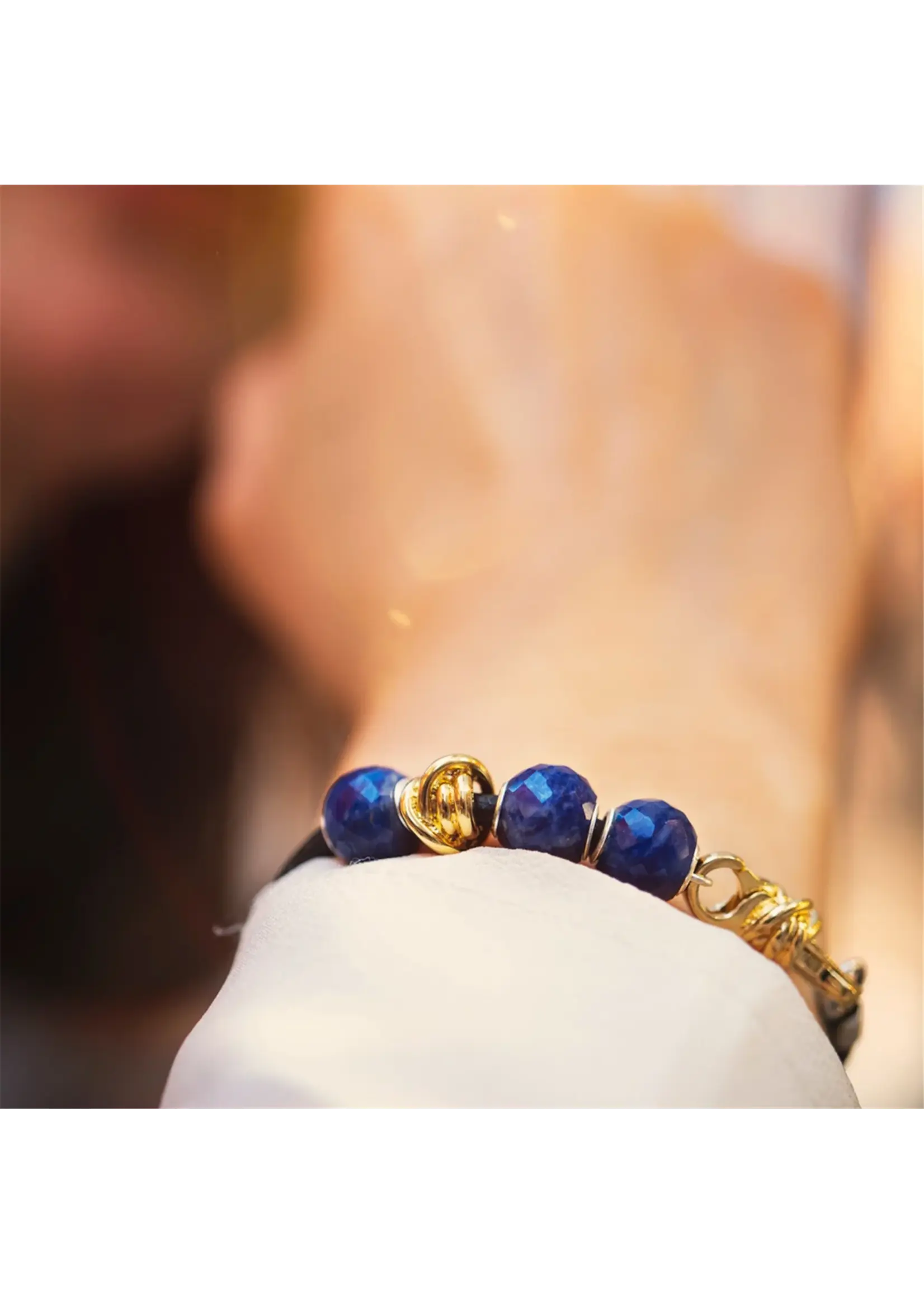 Trollbeads GEFACETTEERDE BLAUW SODALIET, ROND TSTBE-00052