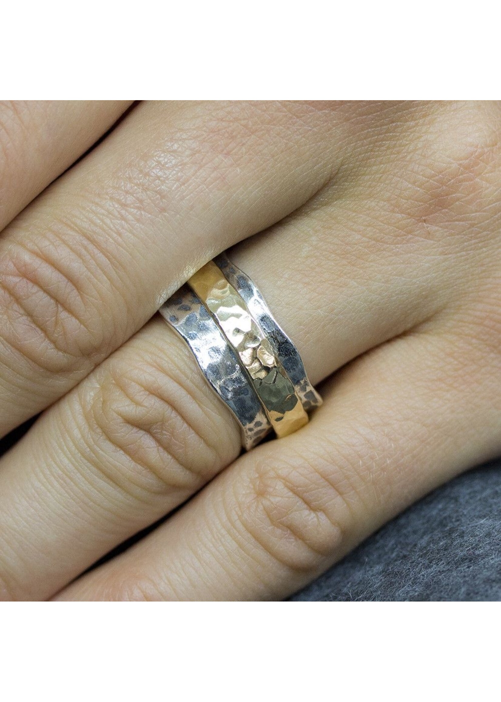 Jeh Jewels Ring zilver met Goldfilled artistiek  19968 - maat 22