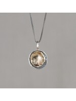 Jeh Jewels Collier zilver oxy met dichte cirkel van zilver verguld