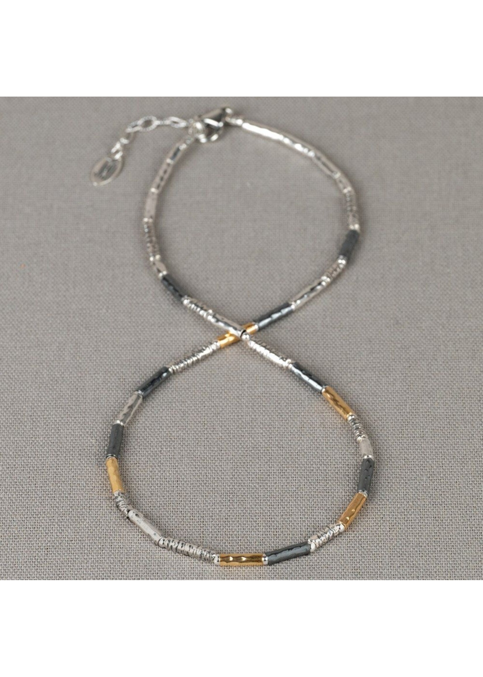 Jeh Jewels Jeh jewels Collier Tubes elegant zilver oxy + Goldfilled 17708