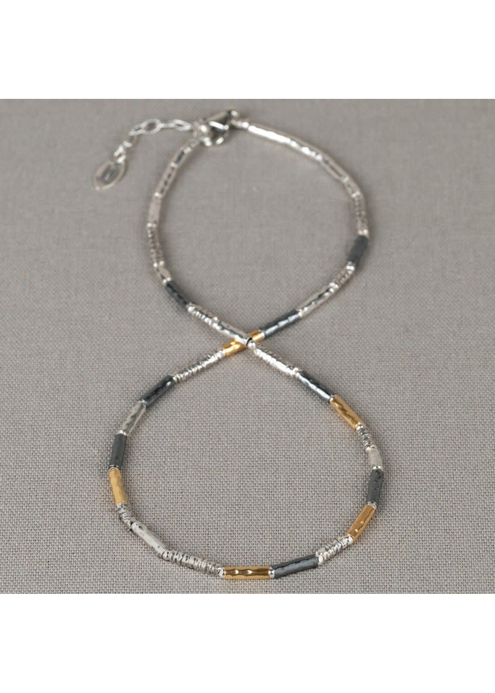 Jeh Jewels Jeh jewels Collier Tubes elegant zilver oxy + Goldfilled 17708