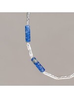 Jeh Jewels Collier Tubes zilver + Lapis Lazuli