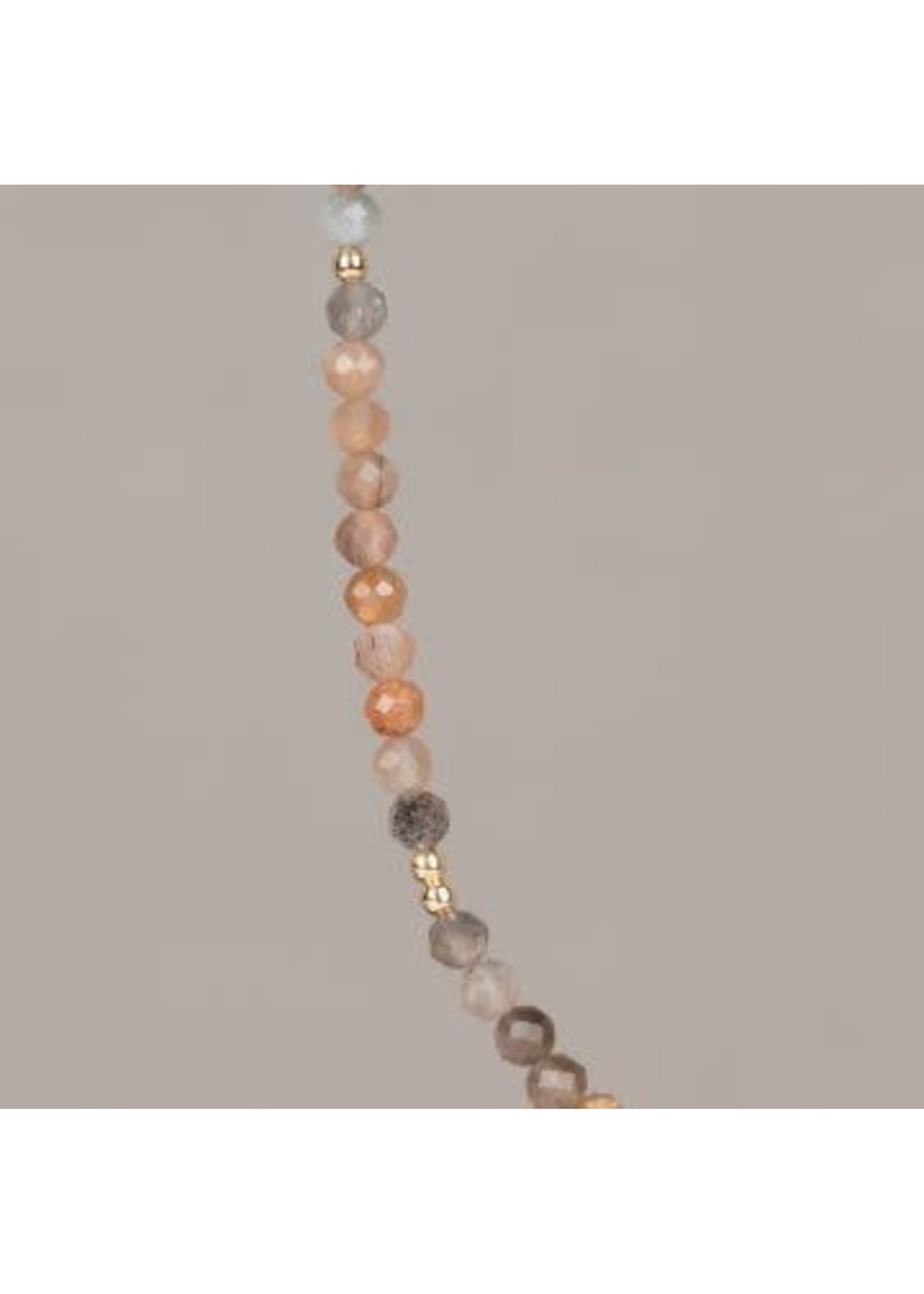 Jeh Jewels Collier Sparkling Gems Mixed Maansteen + Goldfilled