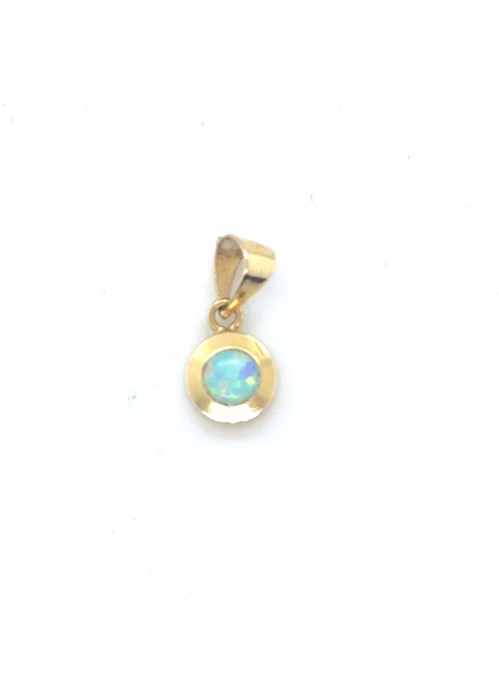 Vintage & Occasion Geelgouden ronde  hanger met opaal
