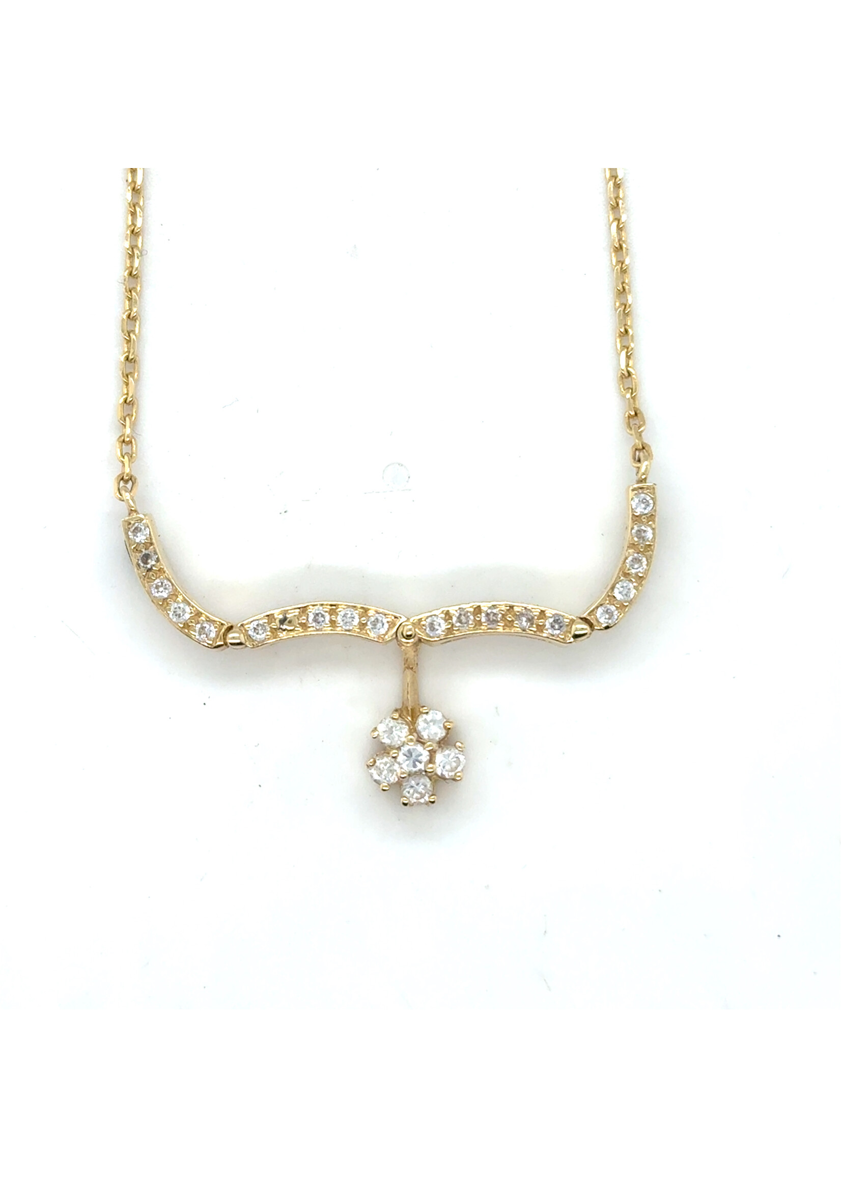 Vintage & Occasion Collier met rozet briljant tussenstuk - lengte 50cm