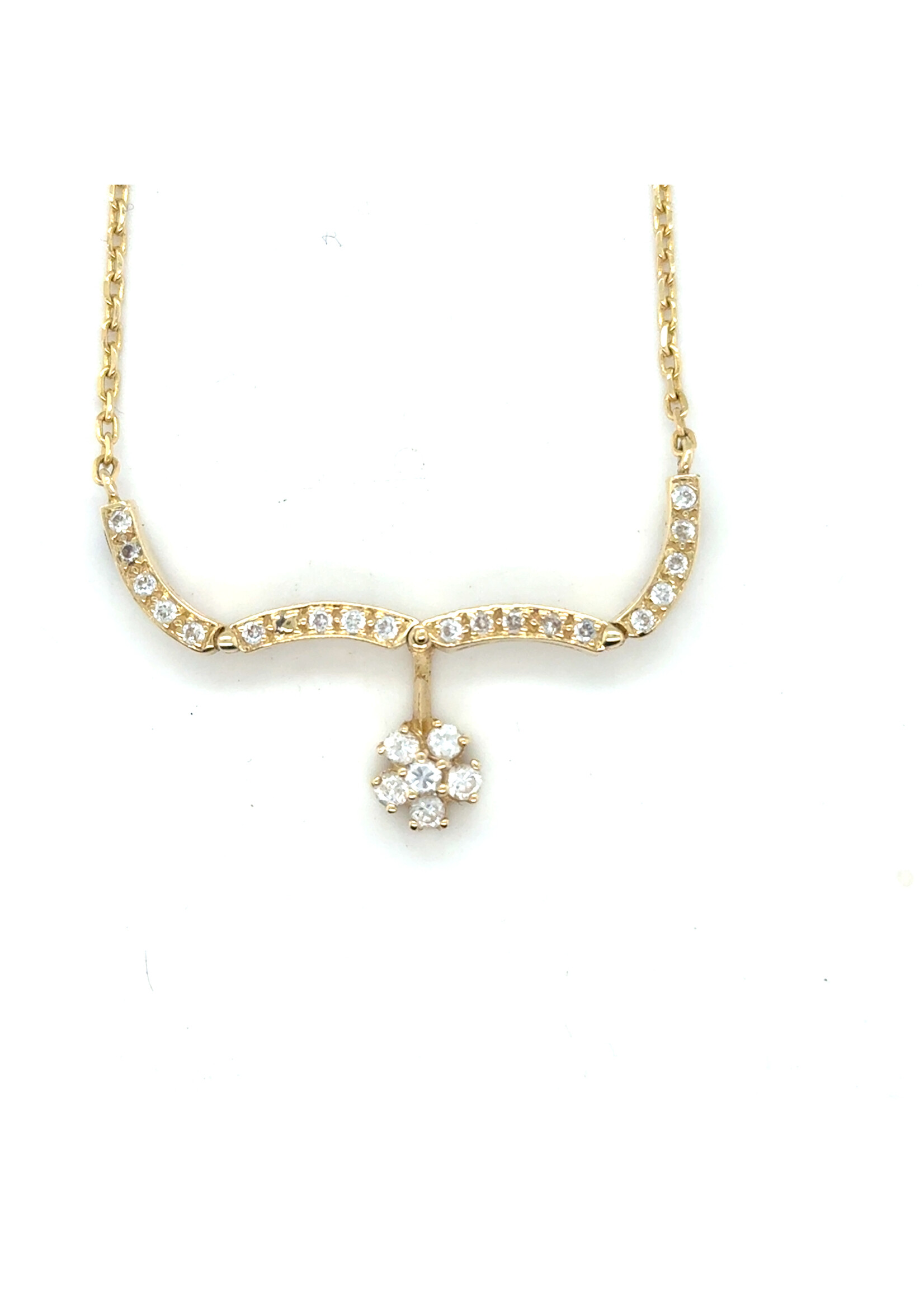 Vintage & Occasion Collier met rozet briljant tussenstuk - lengte 50cm