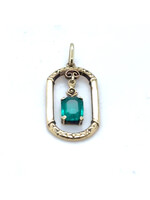 Vintage & Occasion Geelgouden hanger met groene steen - 14k