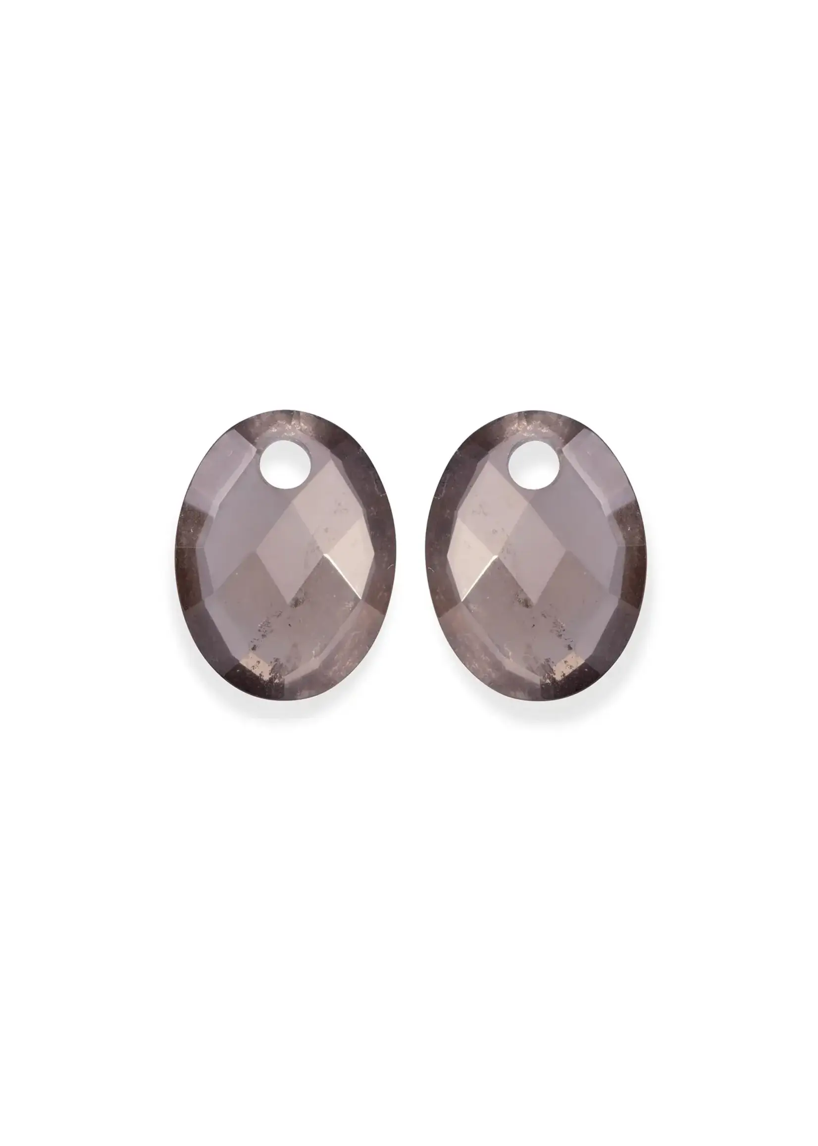 Sparkeling Jewels OORBEL EDELSTENEN MEDIUM OVAL SMOKY QUARTZ EAGEM23-MO - rookkwarts