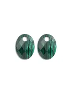 Sparkling Jewels OORBEL EDELSTENEN MEDIUM OVAL MALACHITE eagem73-mo