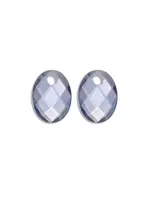 Sparkling Jewels eagem72-mo  OORBEL EDELSTENEN MEDIUM OVAL ICE BLUE QUARTZ