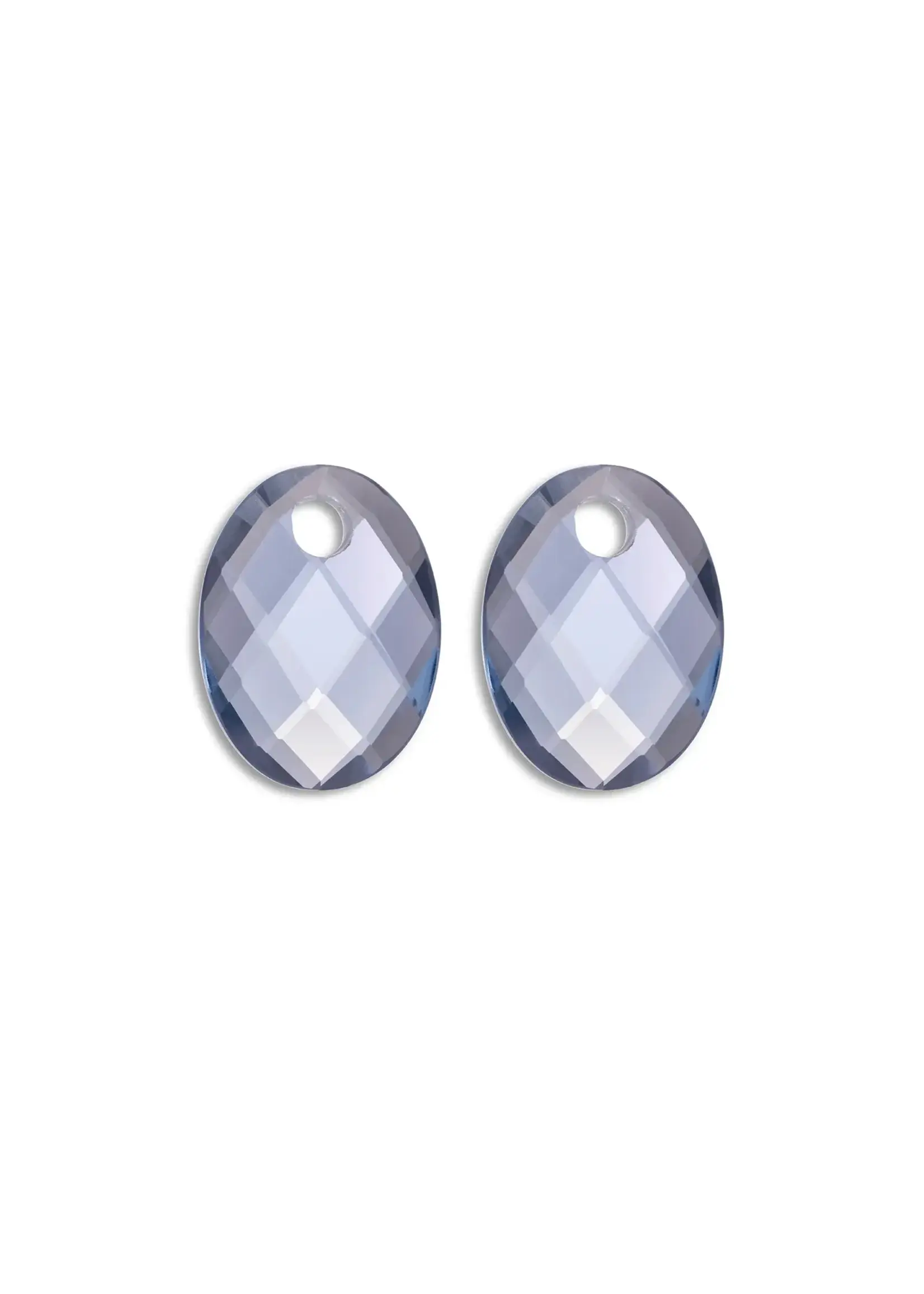 Sparkling Jewels eagem72-mo   OORBEL EDELSTENEN MEDIUM OVAL ICE BLUE QUARTZ