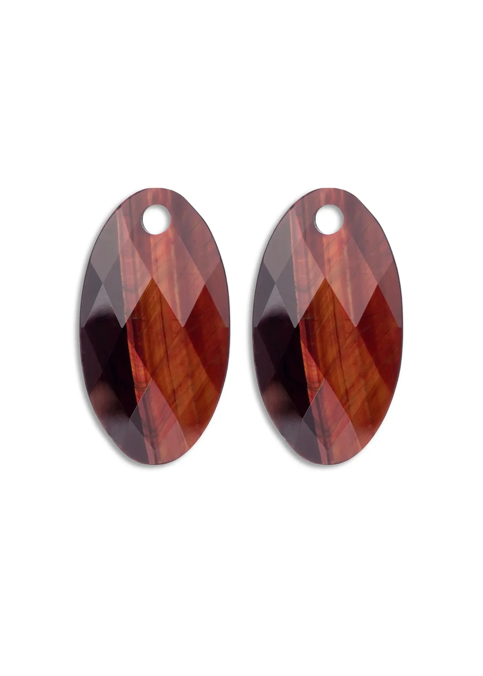 Sparkeling Jewels eagem15-fclf-l  OORBEL EDELSTENEN LARGE LEAF RED TIGER EYE