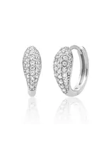 Sparkling Jewels OORBELLEN BOLD FUSE SMALL HUGGIES ZIRKONIA EAS50 ZILVERKLEURIG