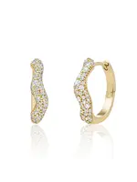 Sparkling Jewels OORBELLEN PAVÉ TWIRL HUGGIES ZIRKONIA EAG48 GOUDKLEURIG