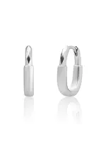 Sparkling Jewels OORBELLEN SQUARE EDGE HUGGIES EAS51 ZILVERKLEURIG