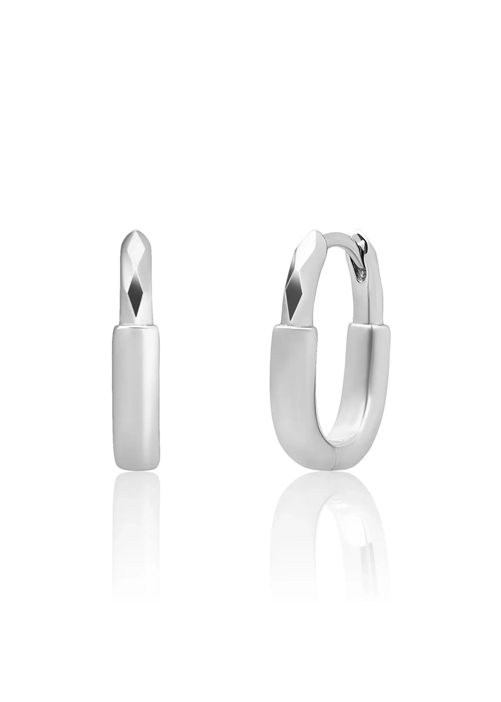 Sparkling Jewels OORBELLEN SQUARE EDGE HUGGIES EAS51 ZILVERKLEURIG
