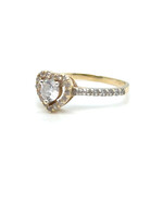 Vintage & Occasion Geelgouden ring met zirkonia hartje – maat 17