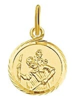 Cataleya jewels Geelgouden hanger christoffel mat gediamanteerd